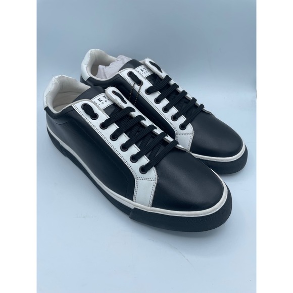 Nekta Other - Nekta Genesis Mens 12 Black White Leather Low Top Sneakers Shoes Monochrome